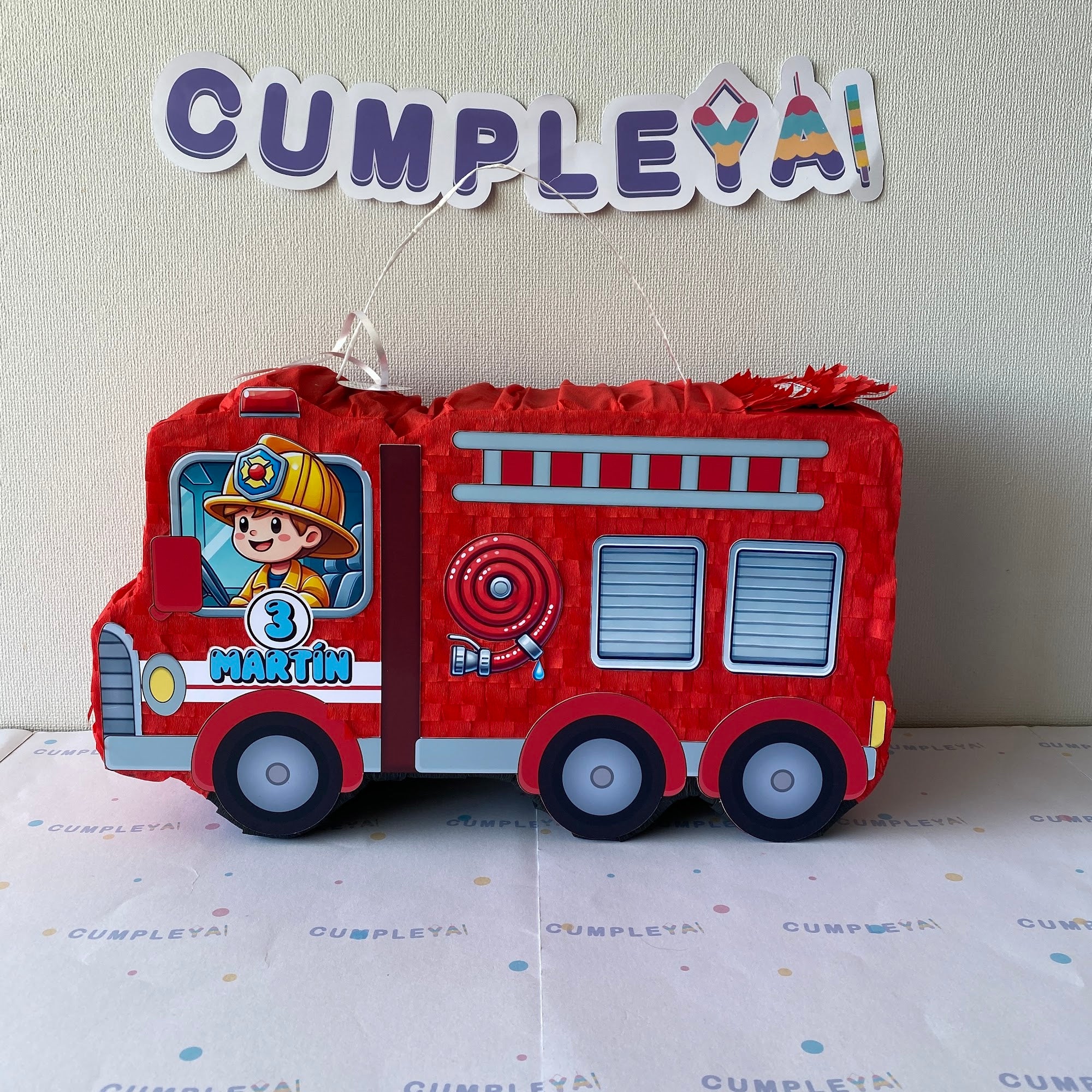 PIÑATA CAMION DE BOMBERO 40CM PREMIUM