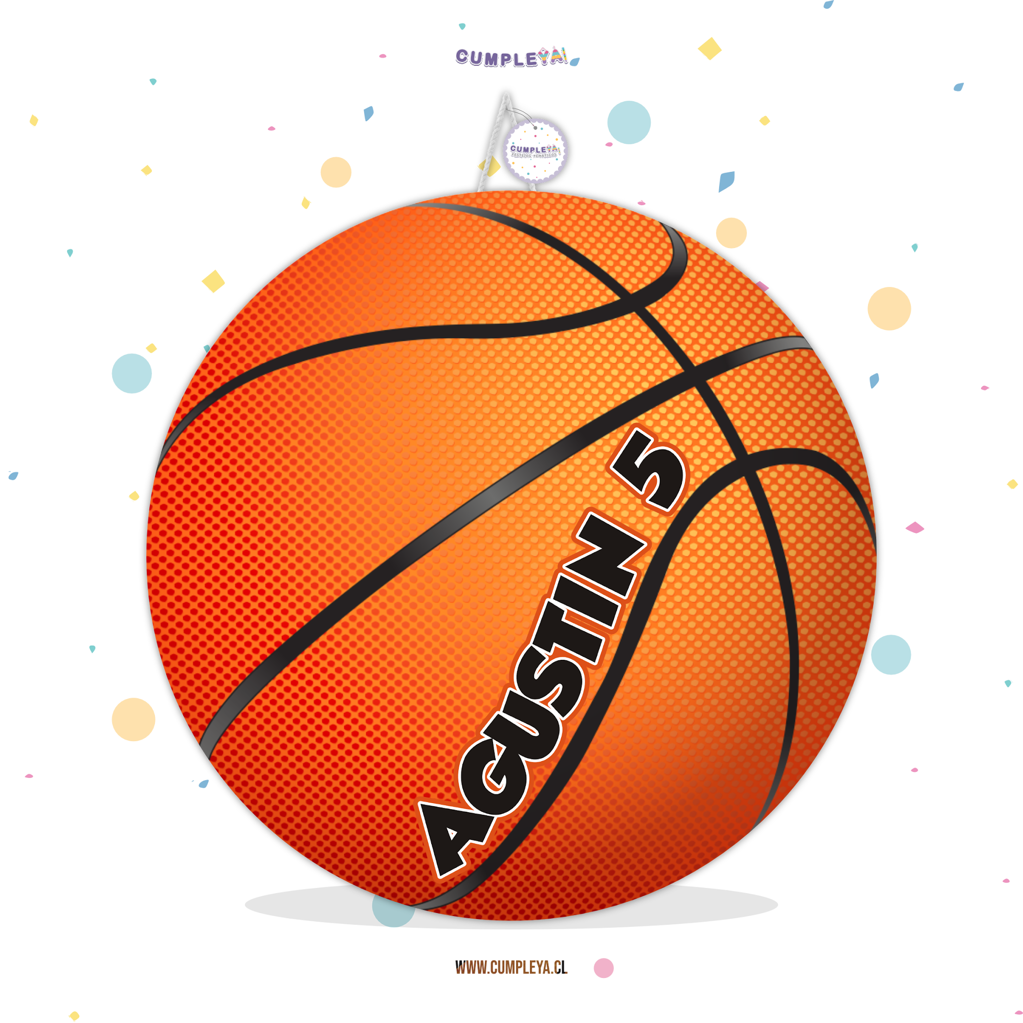 PIÑATA 40 CM BALON BASKETBALL