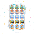 30 STICKER CIRCULARES 5 X 5 CM BLIPPI
