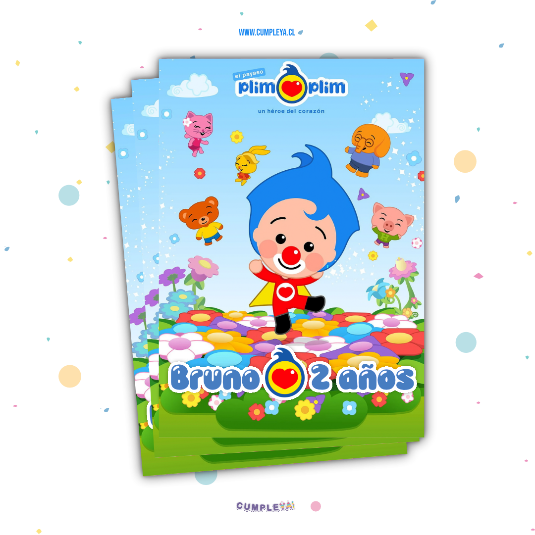 STICKER PLIM PLIM AZUL PARA BOLSA SORPRESA 14X20CM TEMÁTICO