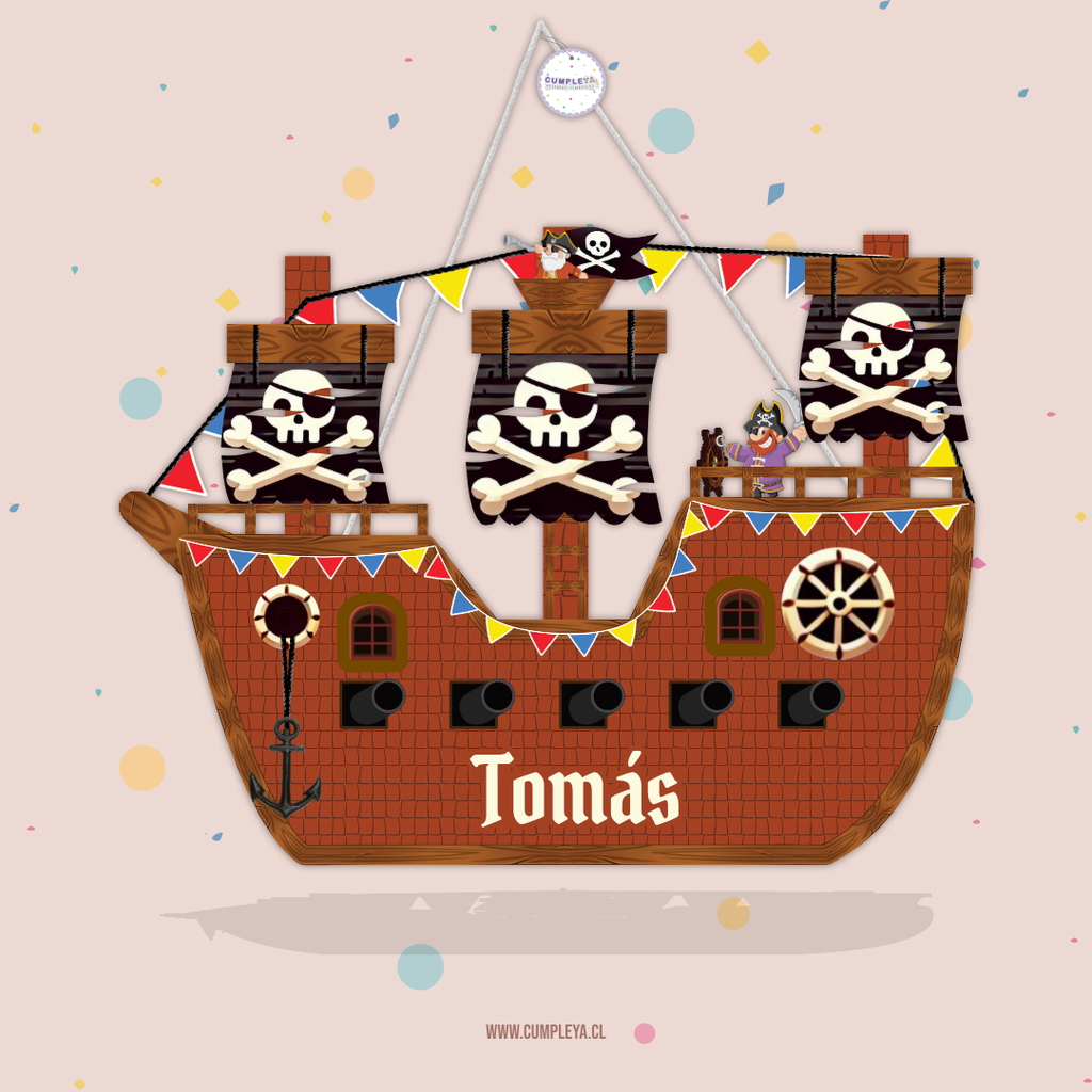 PIÑATA BARCO PIRATA 60CM PREMIUM