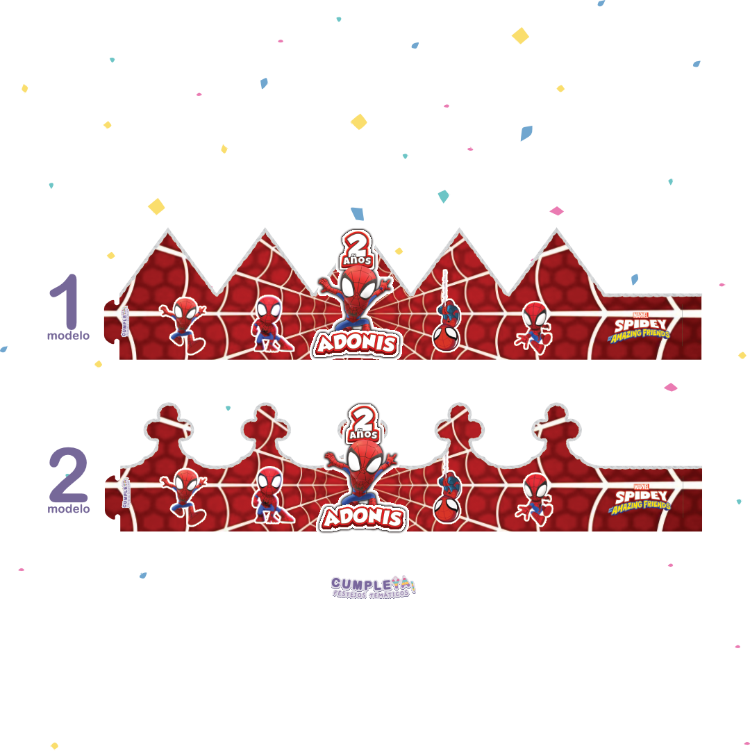 CORONA SPIDEY FONDO ROJO 62X14CM
