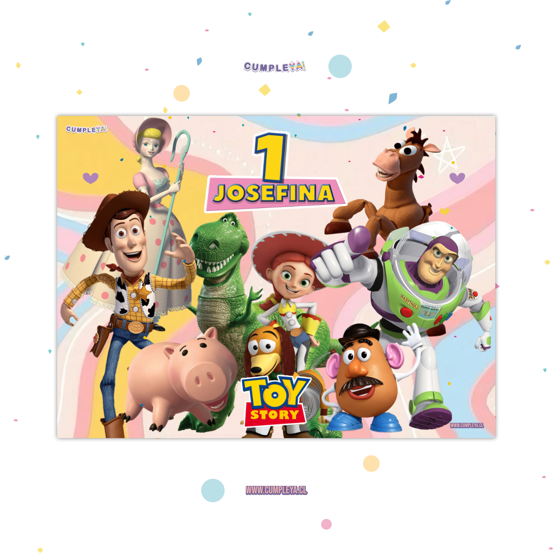 INDIVIDUALES TOYS STORY ROSA PAPEL BRILLANTE 21X30CM