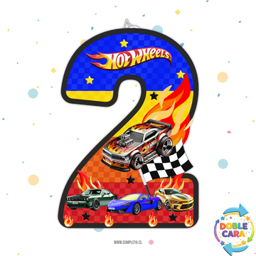 PIÑATA 40 CM PIÑATA NUMERO 2 HOT WHEELS
