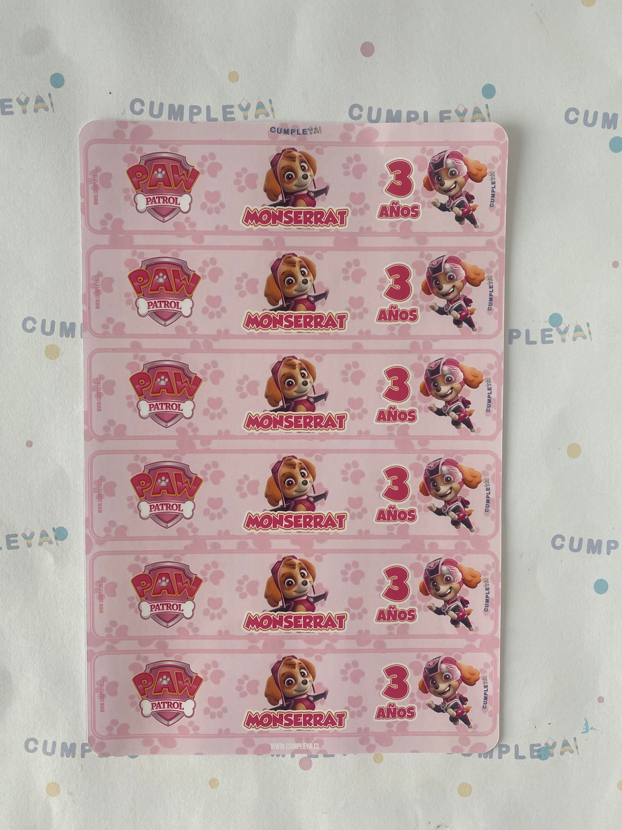 STICKER PARA BOTELLA 12 U SKYE