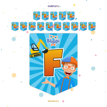BANDERIN FELIZ CUMPLEAÑOS BLIPPI