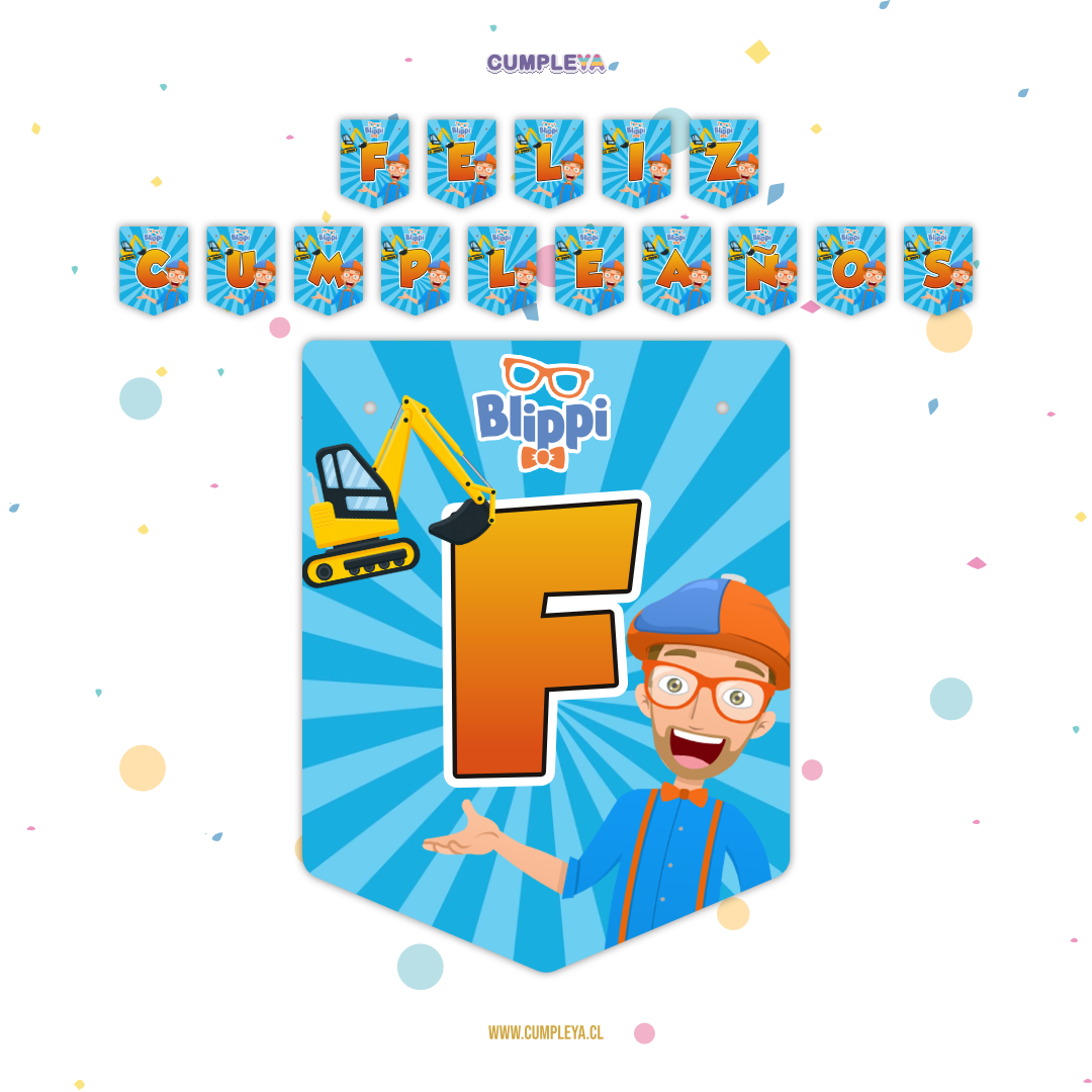 BANDERIN FELIZ CUMPLEAÑOS BLIPPI