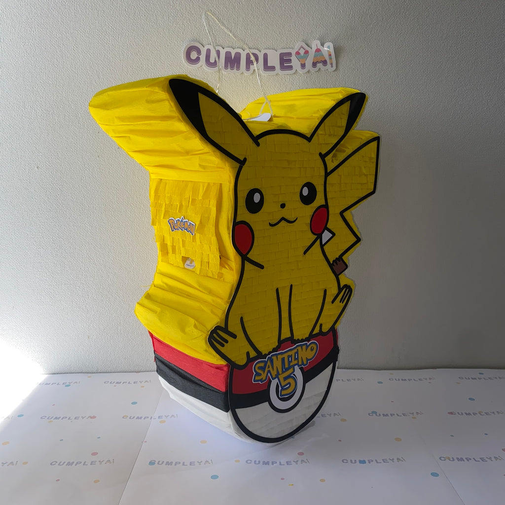 PIÑATA PIKACHU CON POKEBOLA 40CM PREMIUM