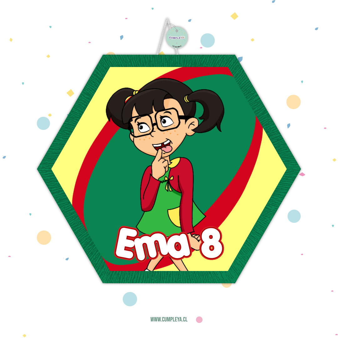 PIÑATA CHILINDRINA HEXAGONAL EXPRÉS 40CM