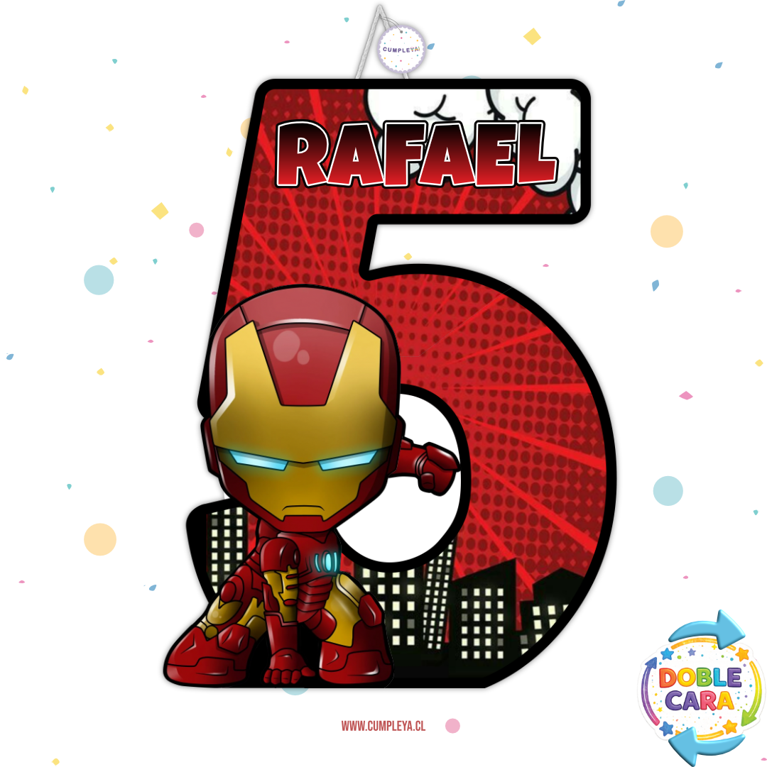 PIÑATA 60 CM XL IRONMAN BEBE NUMERO 5