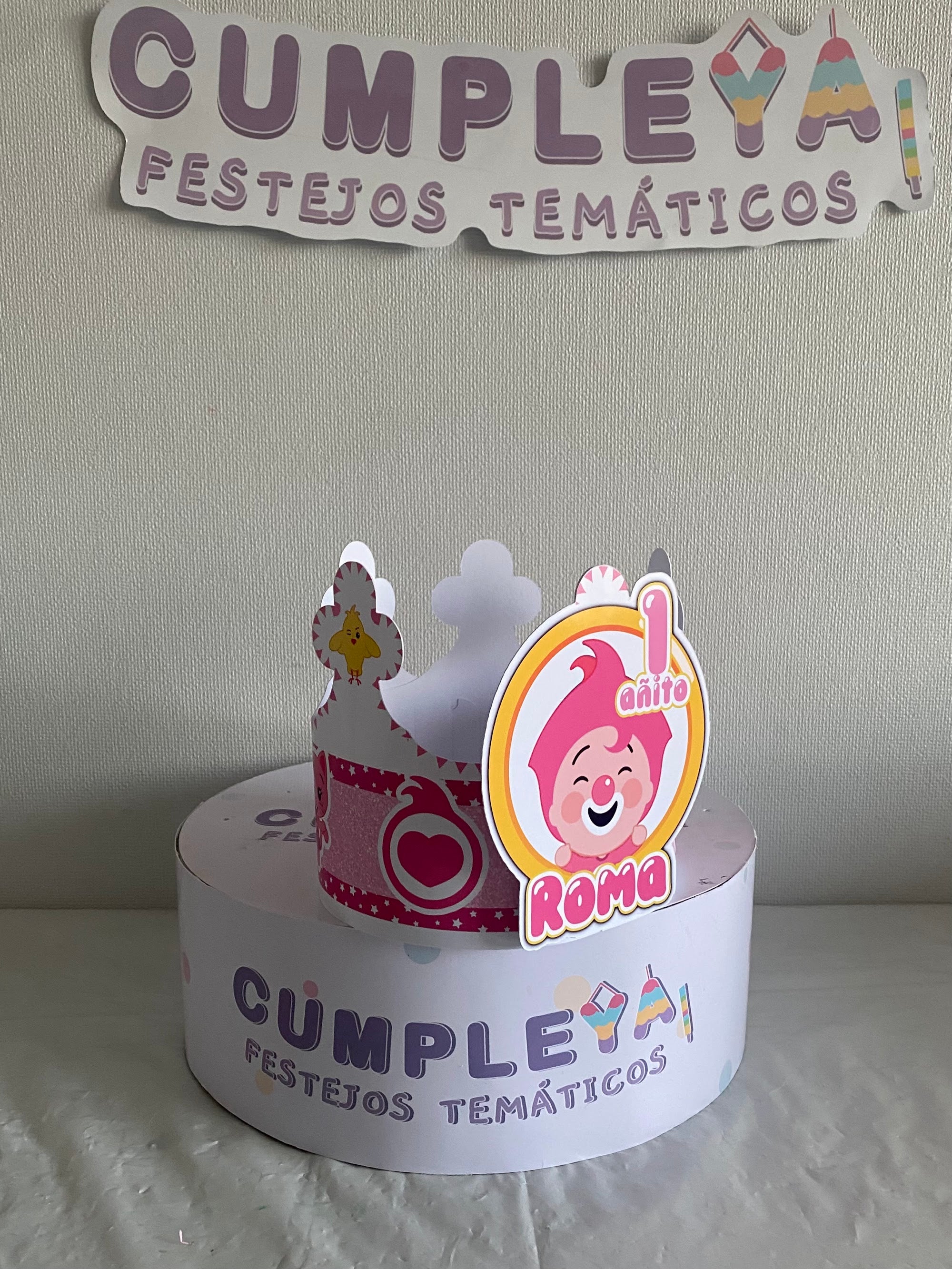 CORONA PLIM PLIM ROSADO 62X14CM