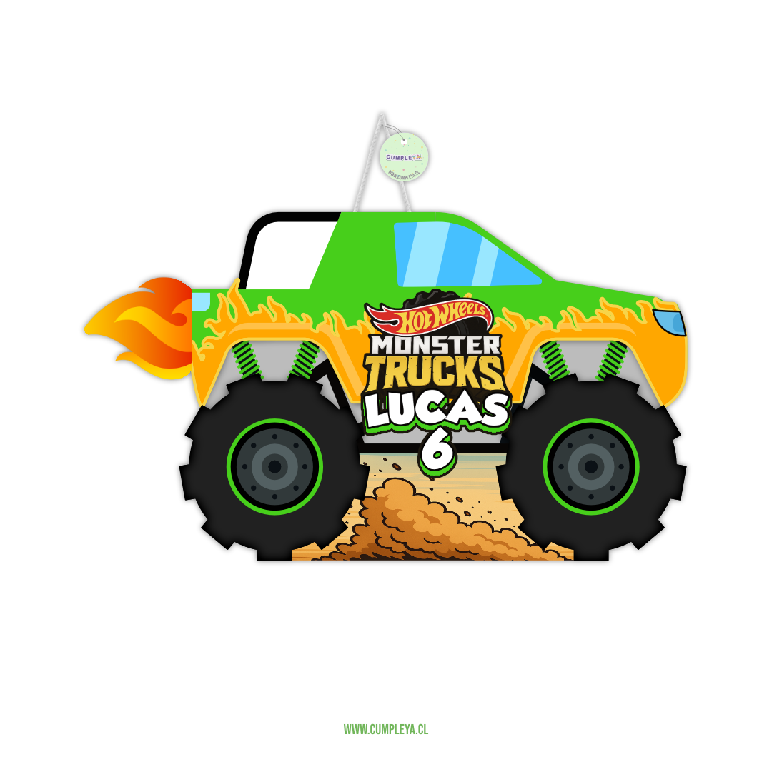 PIÑATA MONSTER TRUCK VERDE 40CM EXPRÉS