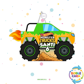 PIÑATA 40 CM MONSTER TRUCK VERDE
