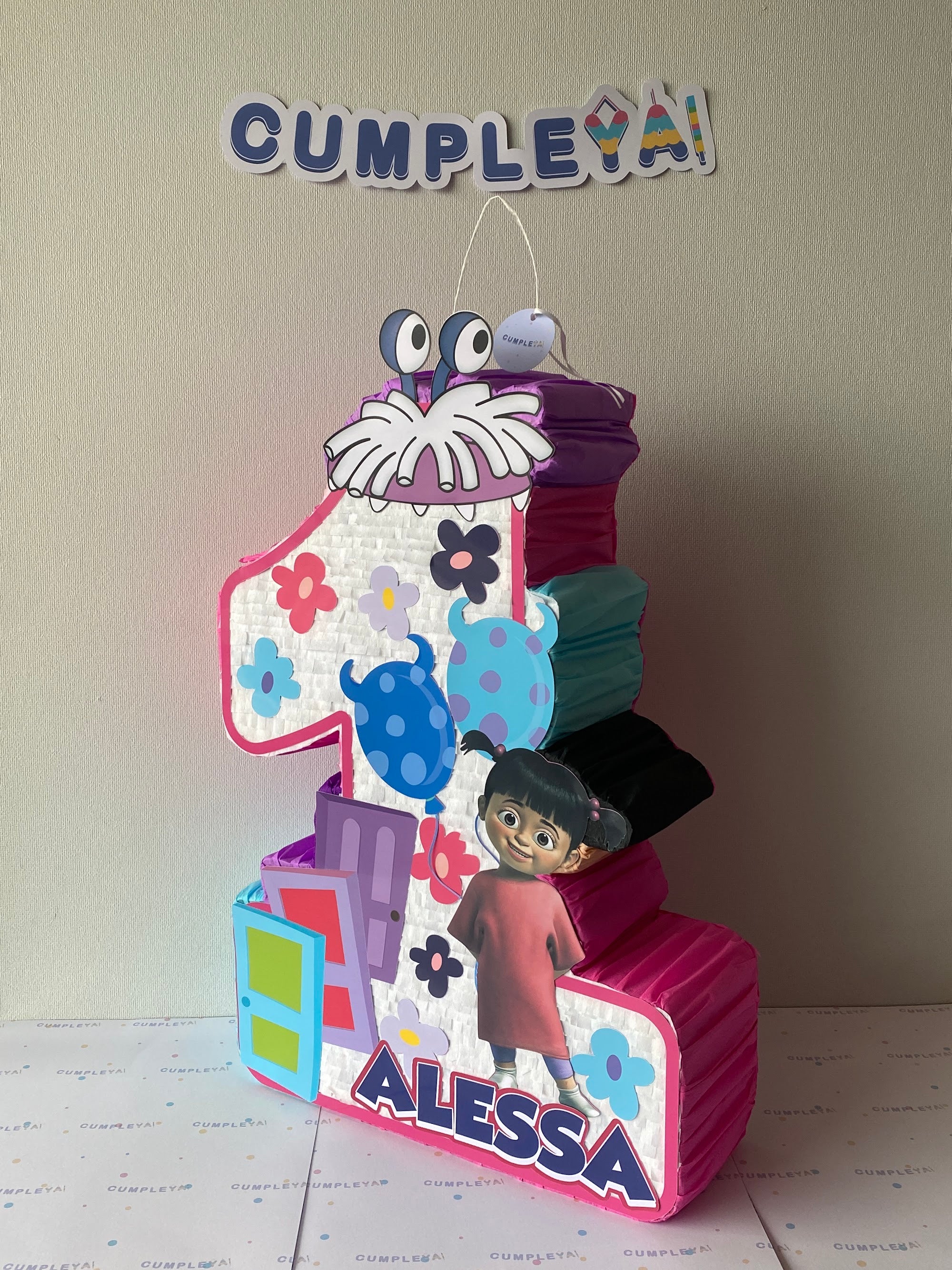 PIÑATA NUMERO 1 MONSTER INC 60CM PREMIUM