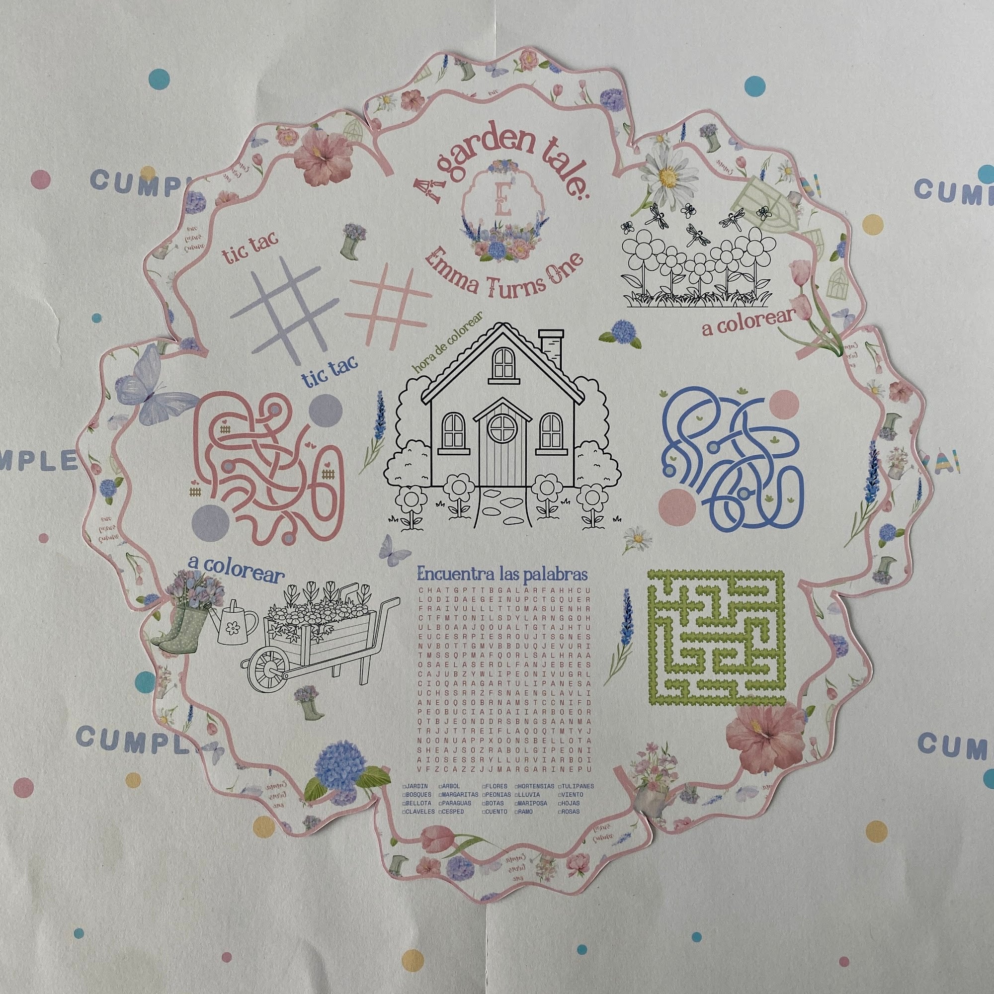 INDIVIDUALES FLOR PAPEL BRILLANTE 21X30CM