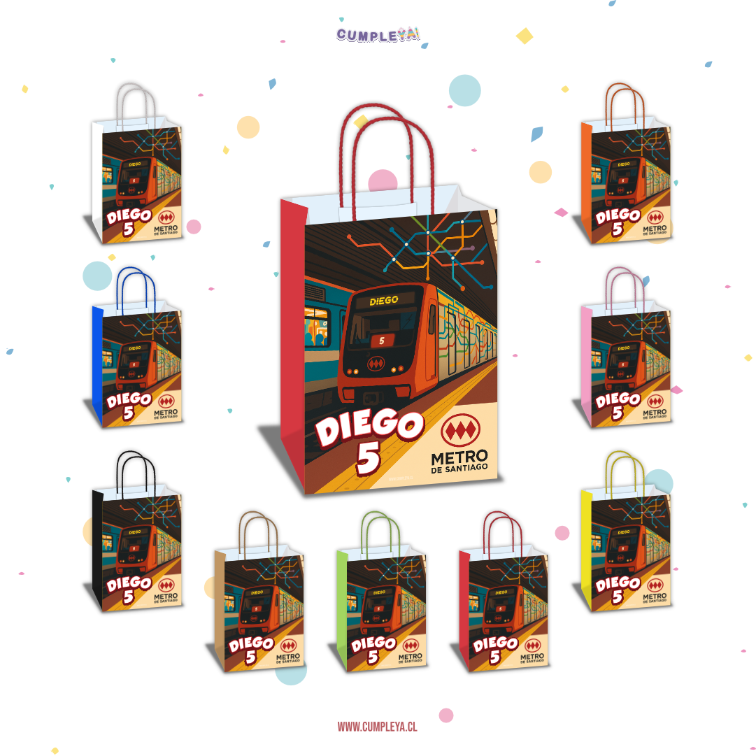BOLSA SORPRESA 16 × 21 × 8 CM METRO DE SANTIAGO