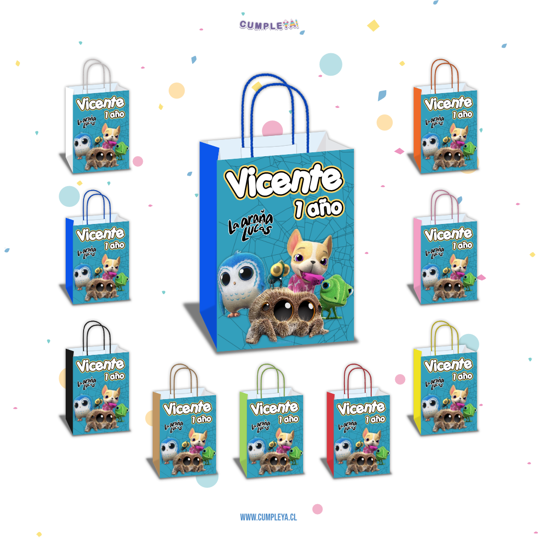 BOLSA SORPRESA LA ARAÑA LUCAS PERSONALIZADO 16X21X8CM