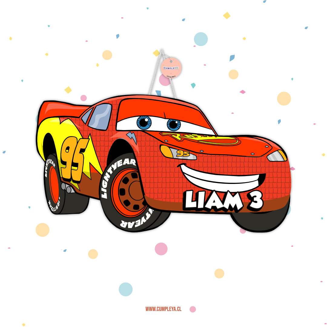 PIÑATA RAYO MCQUEEN 60CM PREMIUM
