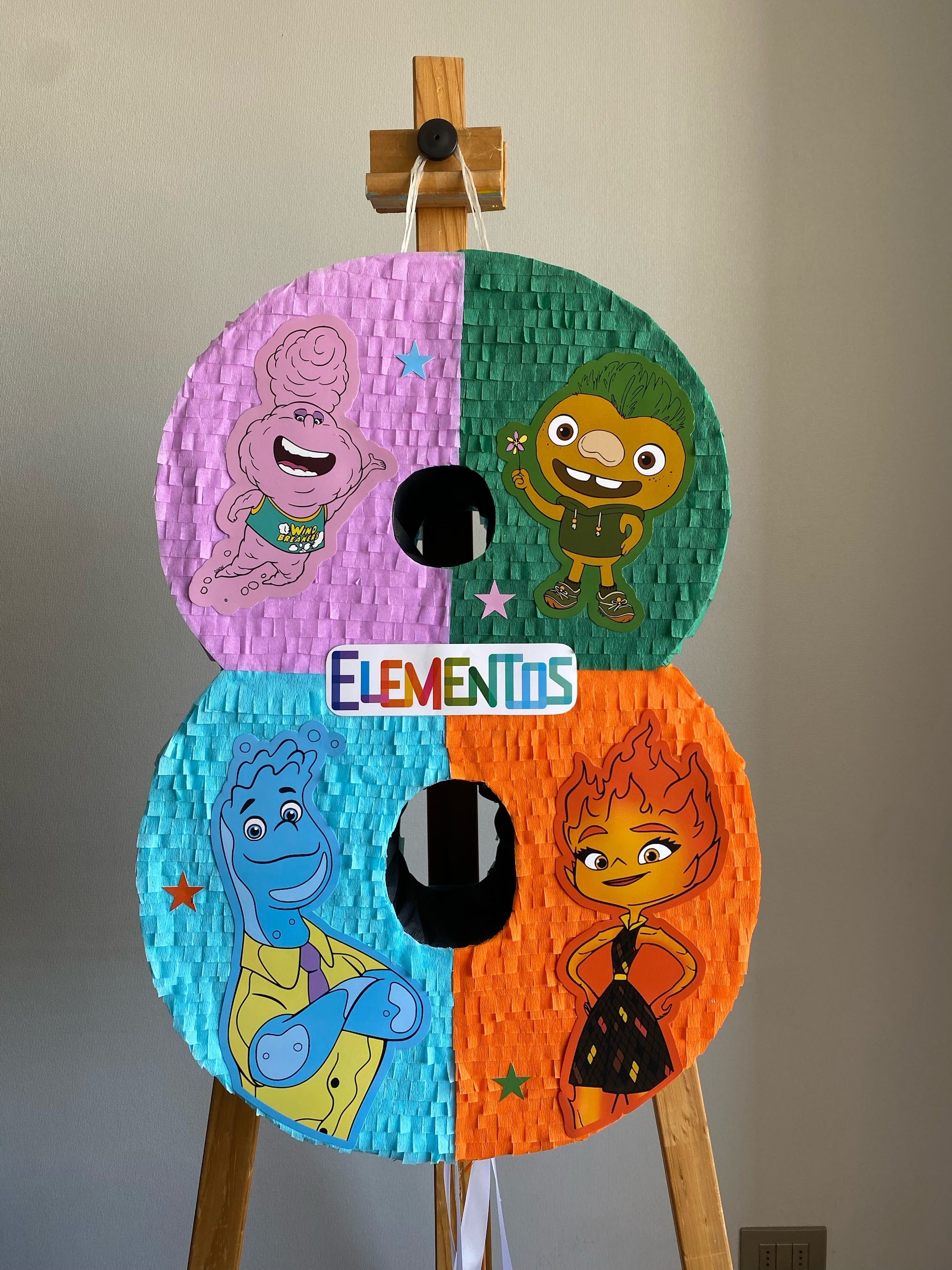 PIÑATA NÚMERO 8 ELEMENTOS DE DISNEY 60CM PREMIUM