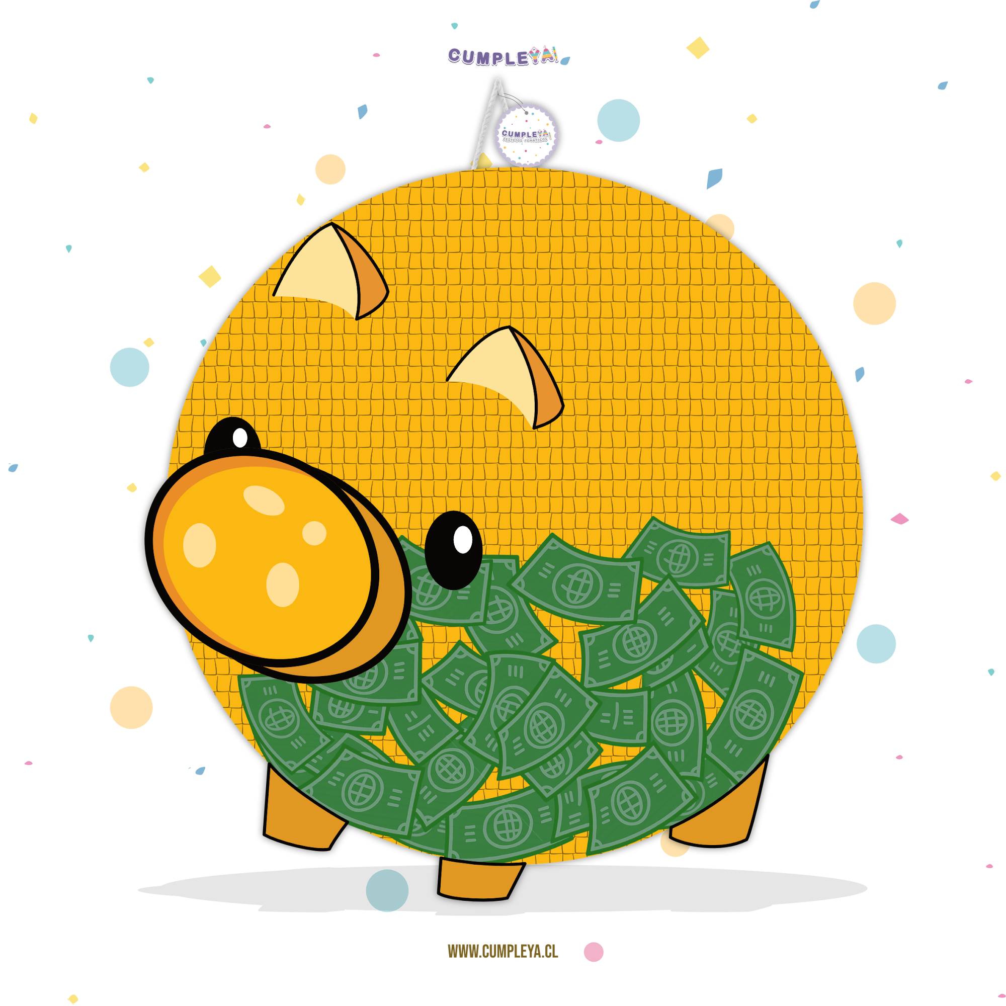 PIÑATA CERDO JUEGO DEL CALAMAR 60CM PREMIUM