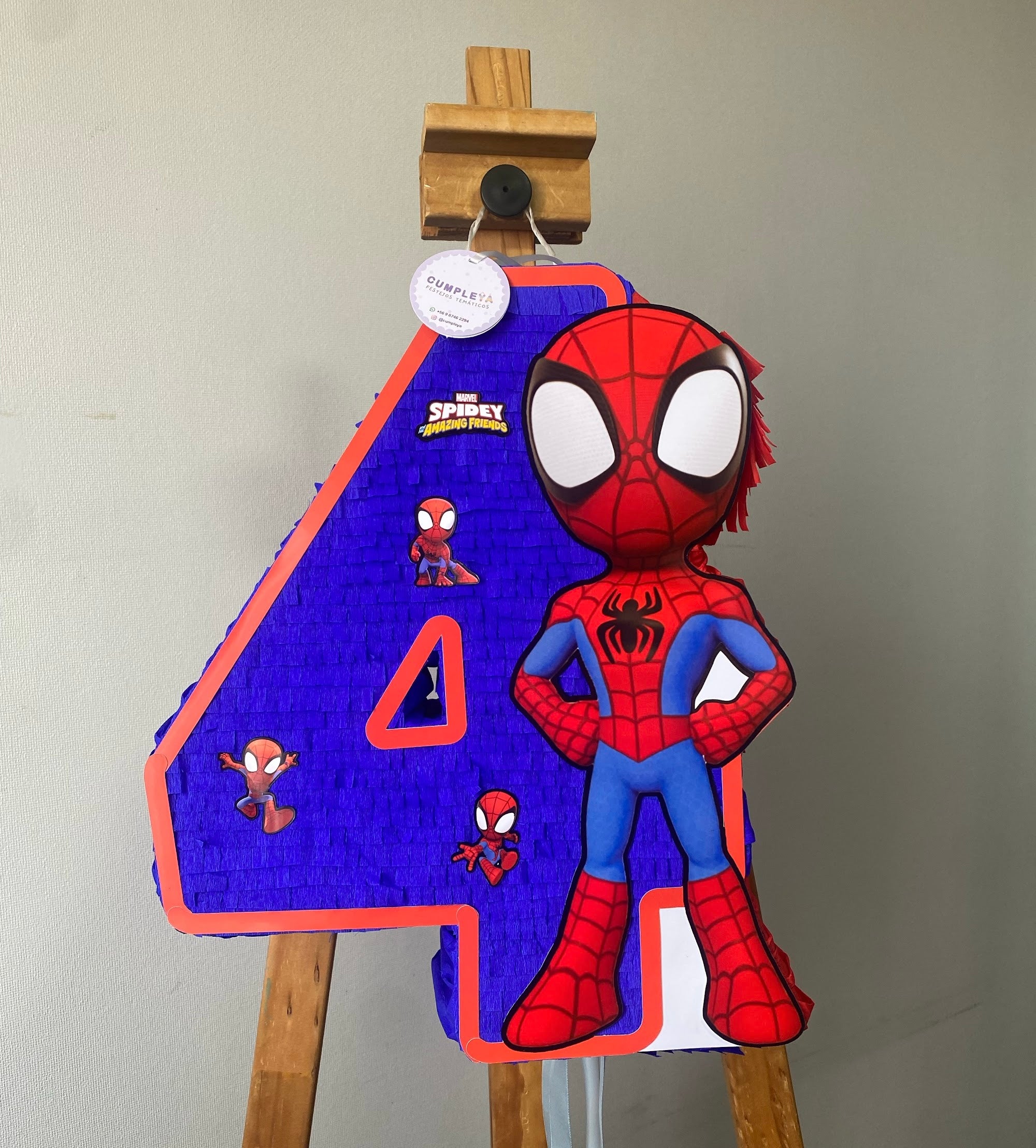 PIÑATA SPIDER-MAN SPIDEY NIÑO NÚMERO 4 40CM PREMIUM