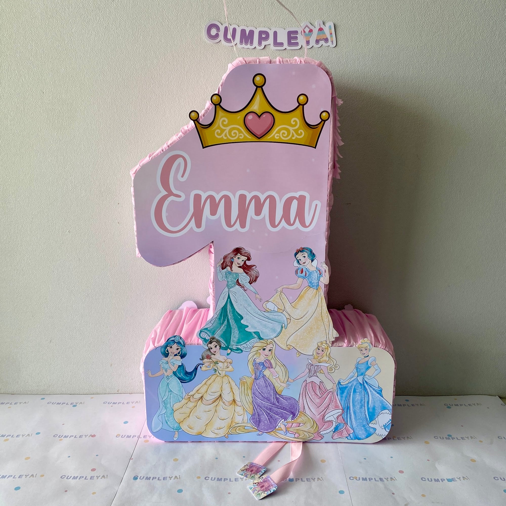 PIÑATA 60 CM NUMERO 1 DE PRINCESAS DE DISNEY