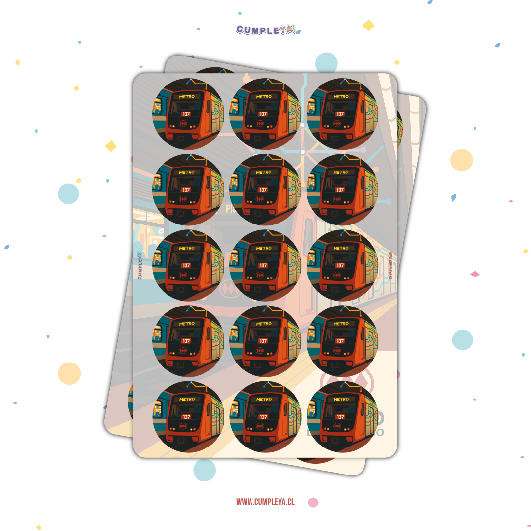 STICKER METRO CIRCULARES 5X5CM 30U TEMÁTICO