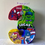 PIÑATA 60 CM XL NUMERO 3 LOS VENGADORES BEBES