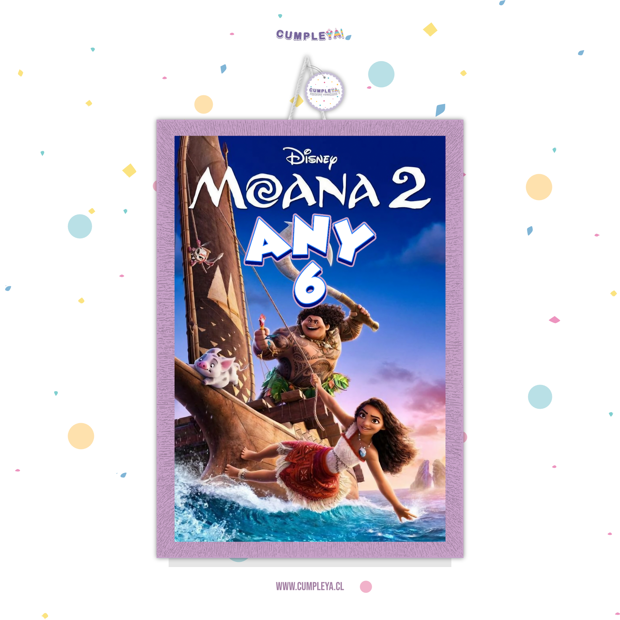 PIÑATA MOANA 2 RECTANGULAR EXPRÉS 50CM