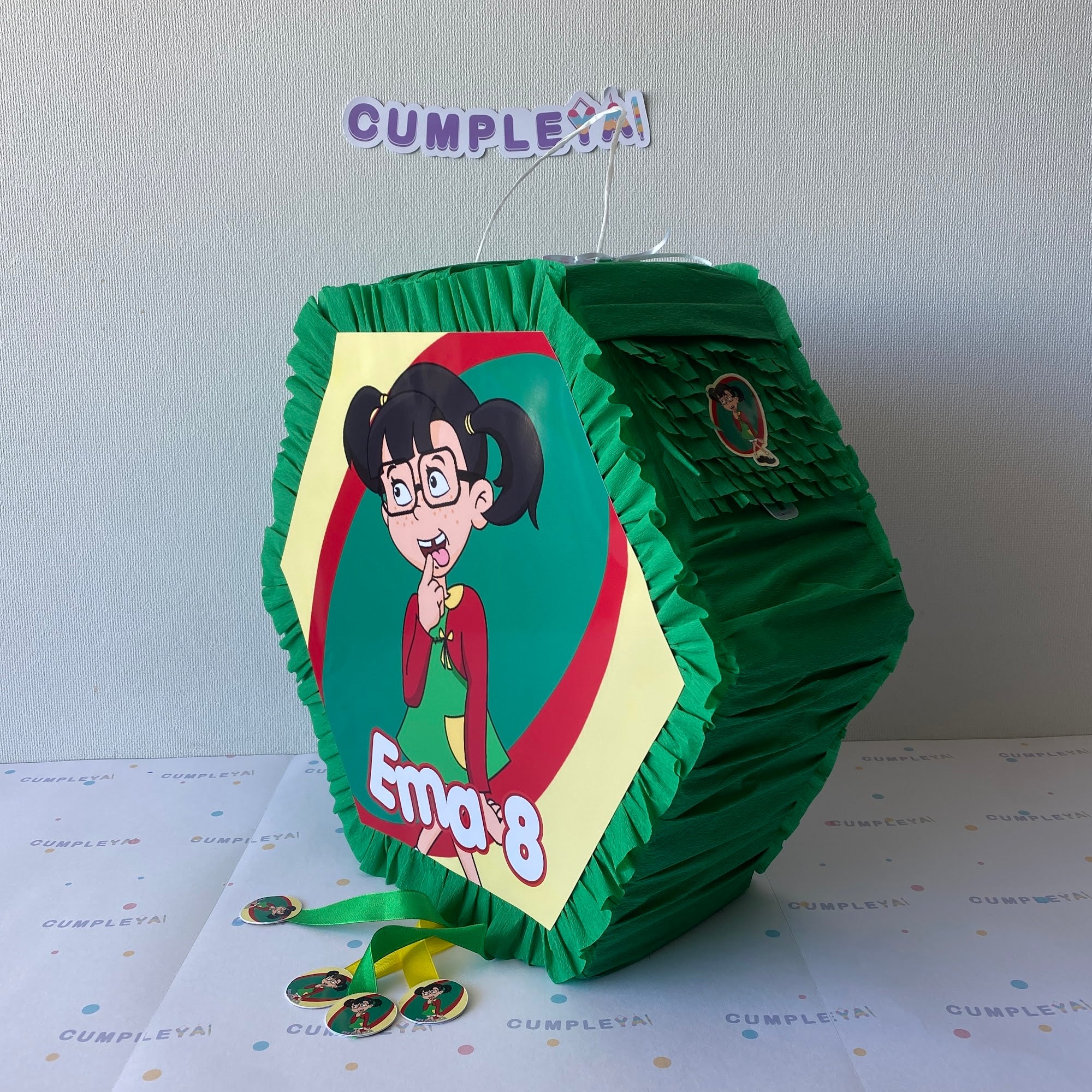 PIÑATA CHILINDRINA HEXAGONAL EXPRÉS 40CM