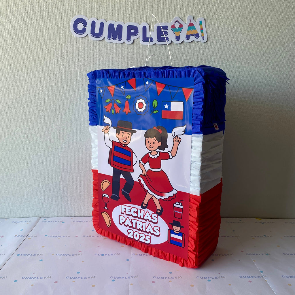 PIÑATA FIESTAS PATRIAS CHILE RECTANGULAR EXPRÉS 50CM