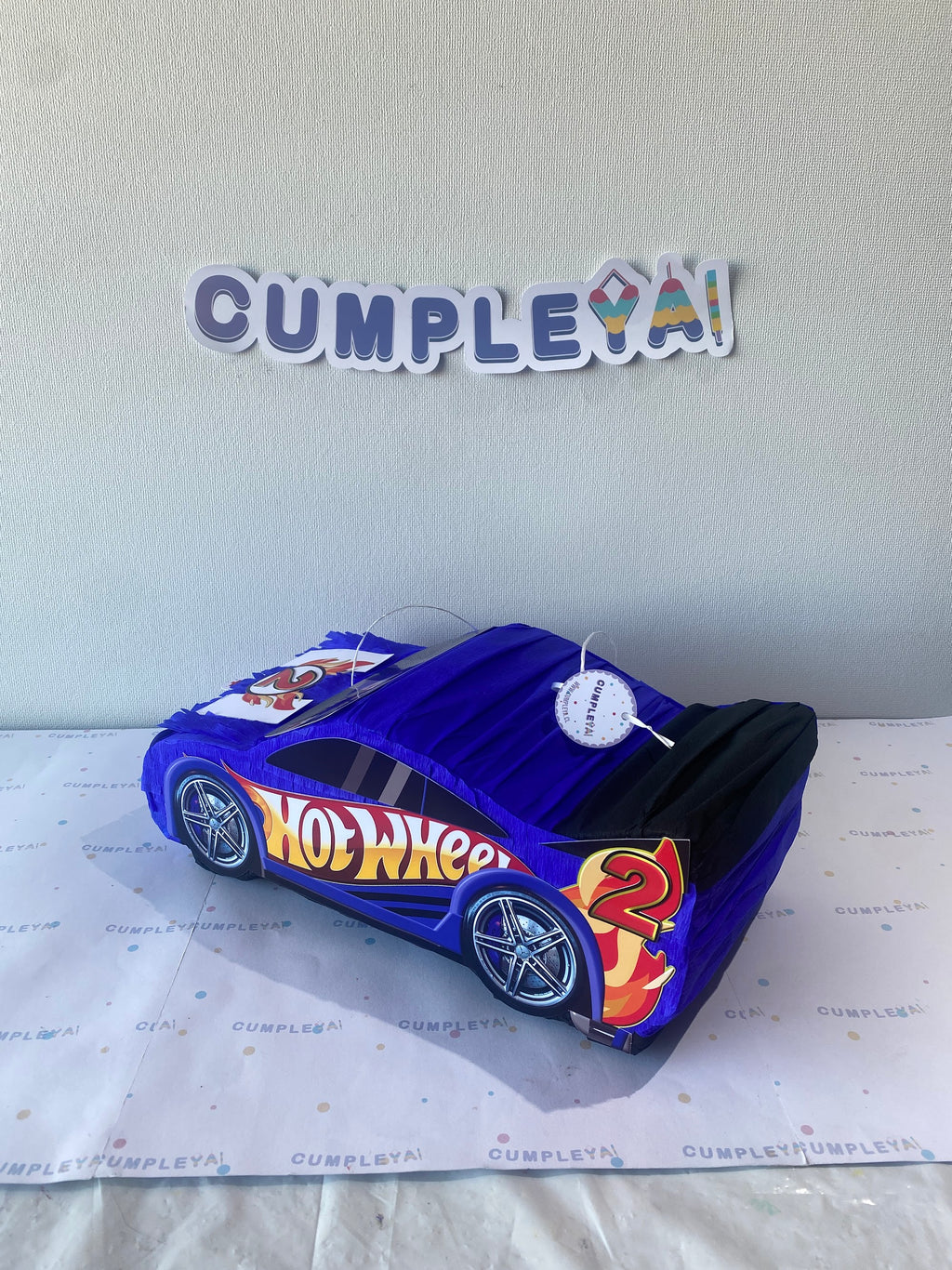 PIÑATA AUTO AZUL 40CM PREMIUM