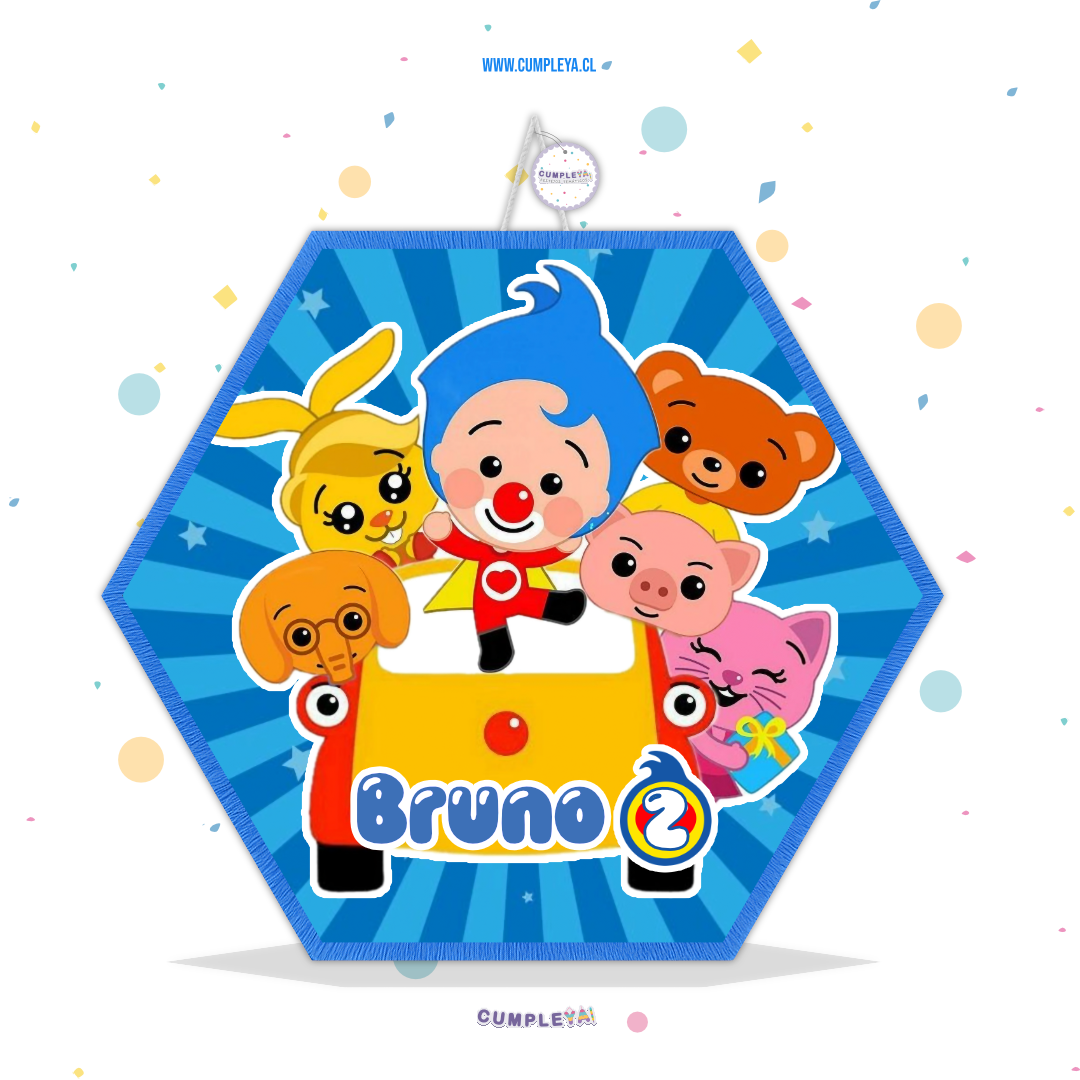 PIÑATA PLIM PLIM HEXAGONAL EXPRÉS 40CM