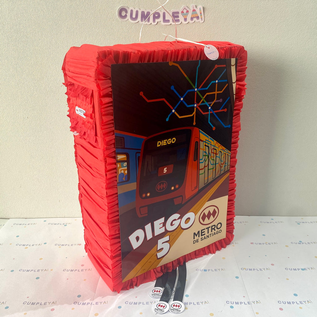 PIÑATA LOGO METRO SANTIAGO RECTANGULAR EXPRÉS 50CM