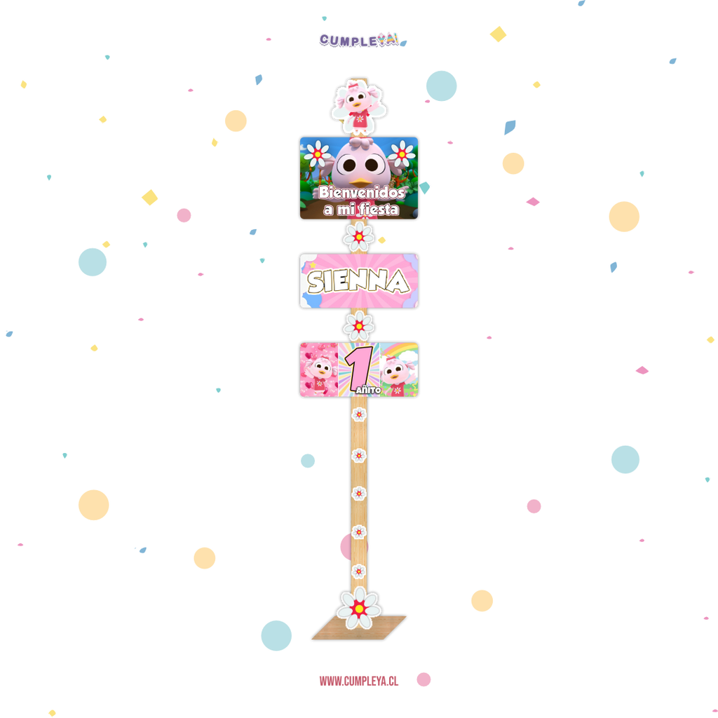 LETRERO PATITA LULU DE BIENVENIDA 30X140CM TEMÁTICO