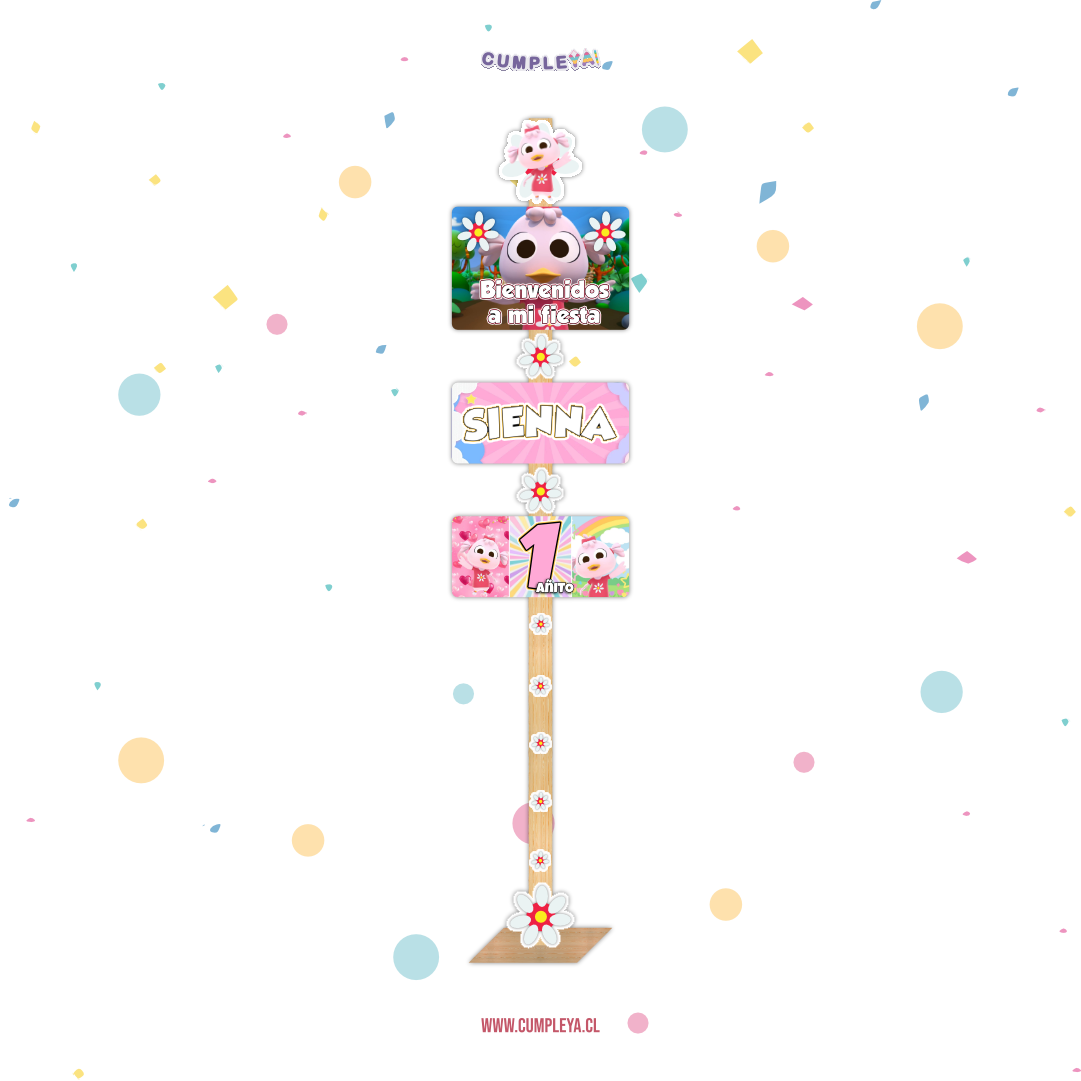 LETRERO PATITA LULU DE BIENVENIDA 30X140CM TEMÁTICO