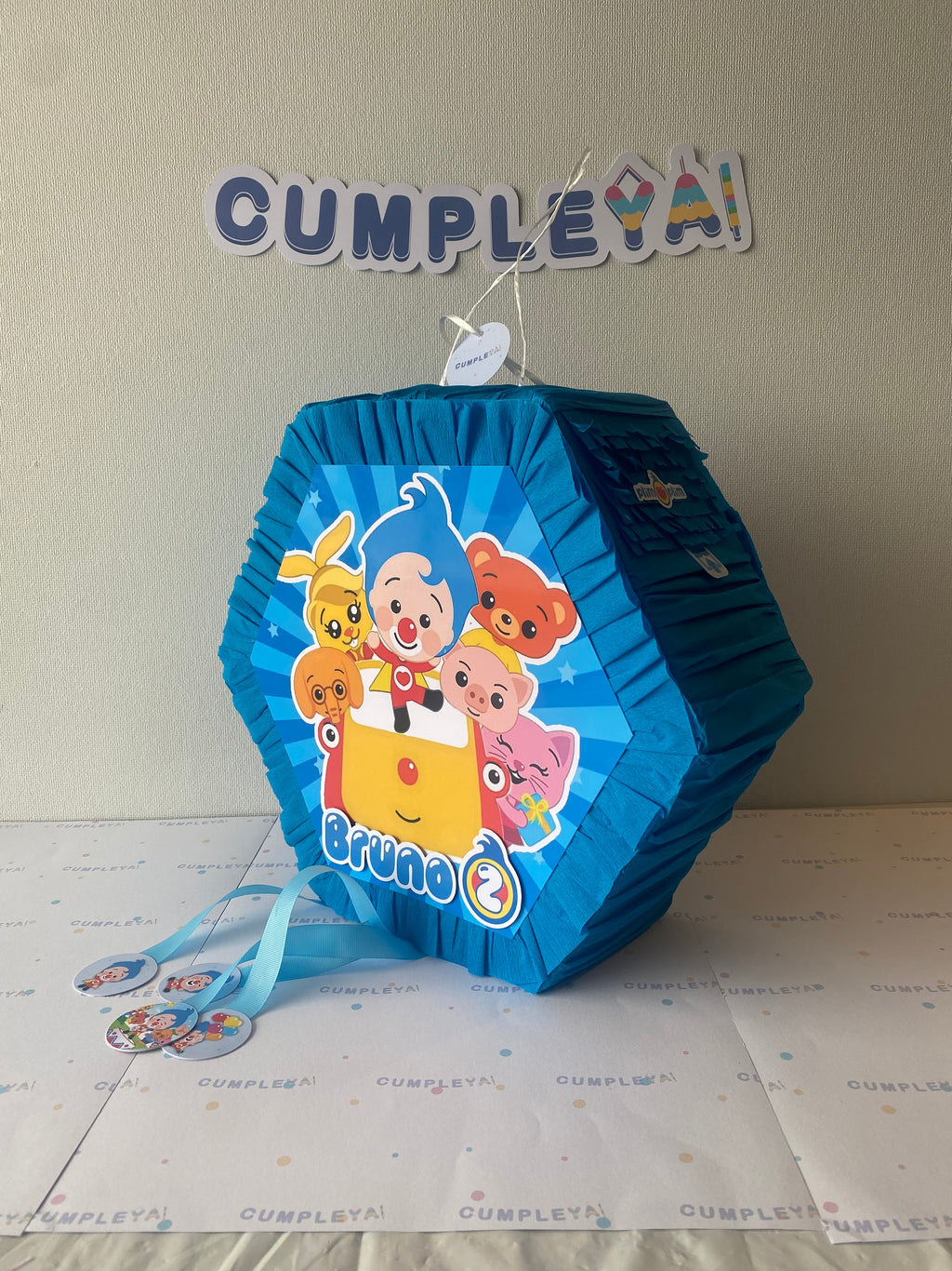 PIÑATA PLIM PLIM HEXAGONAL EXPRÉS 40CM