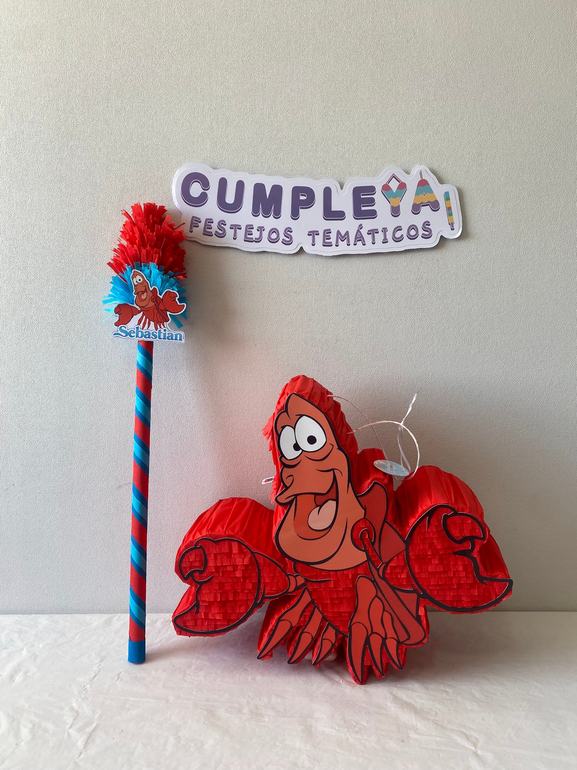 PIÑATA CANGREJO SEBASTIAN 40CM PREMIUM