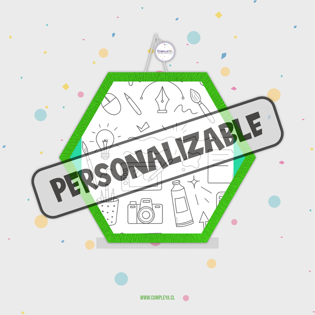 PIÑATA PERSONALIZADA HEXAGONAL EXPRÉS 40CM