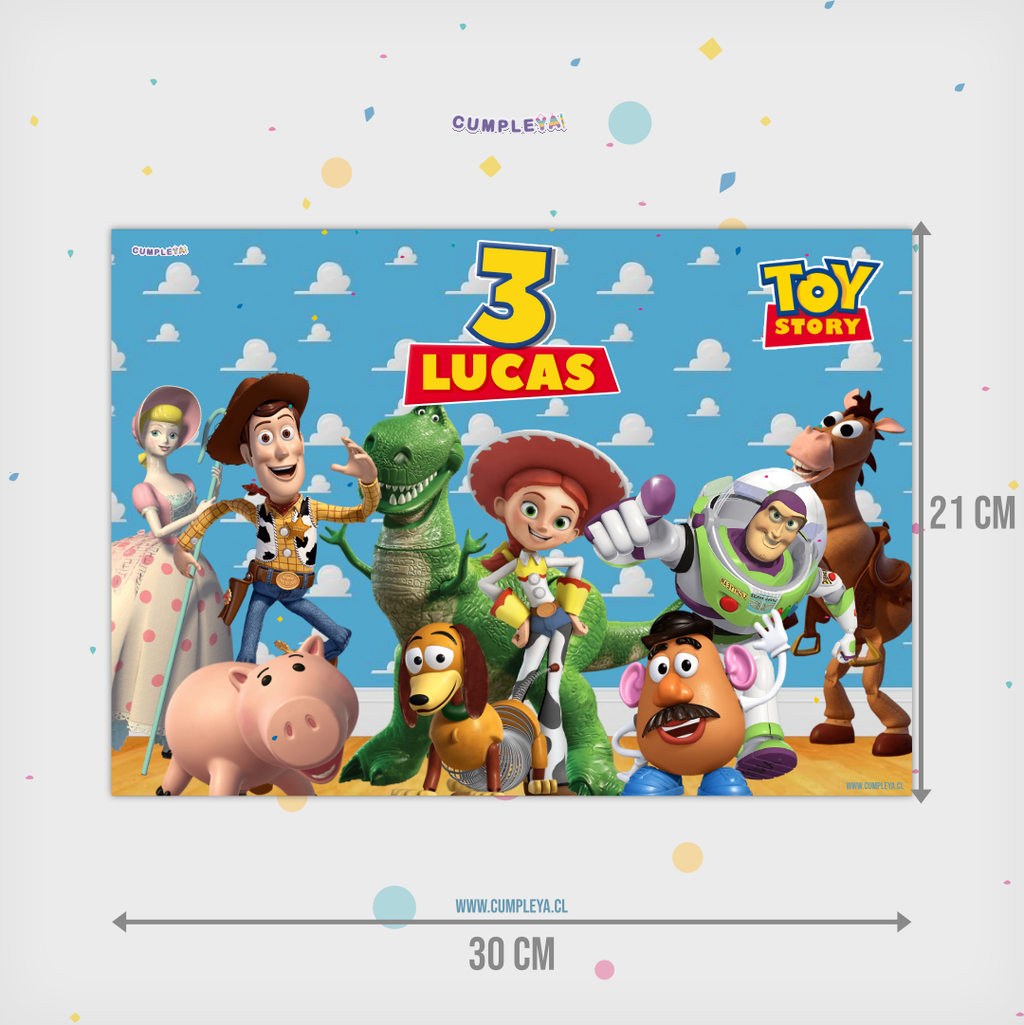 INDIVIDUALES TOYS STORY PAPEL BOND 21X30CM TEMÁTICO
