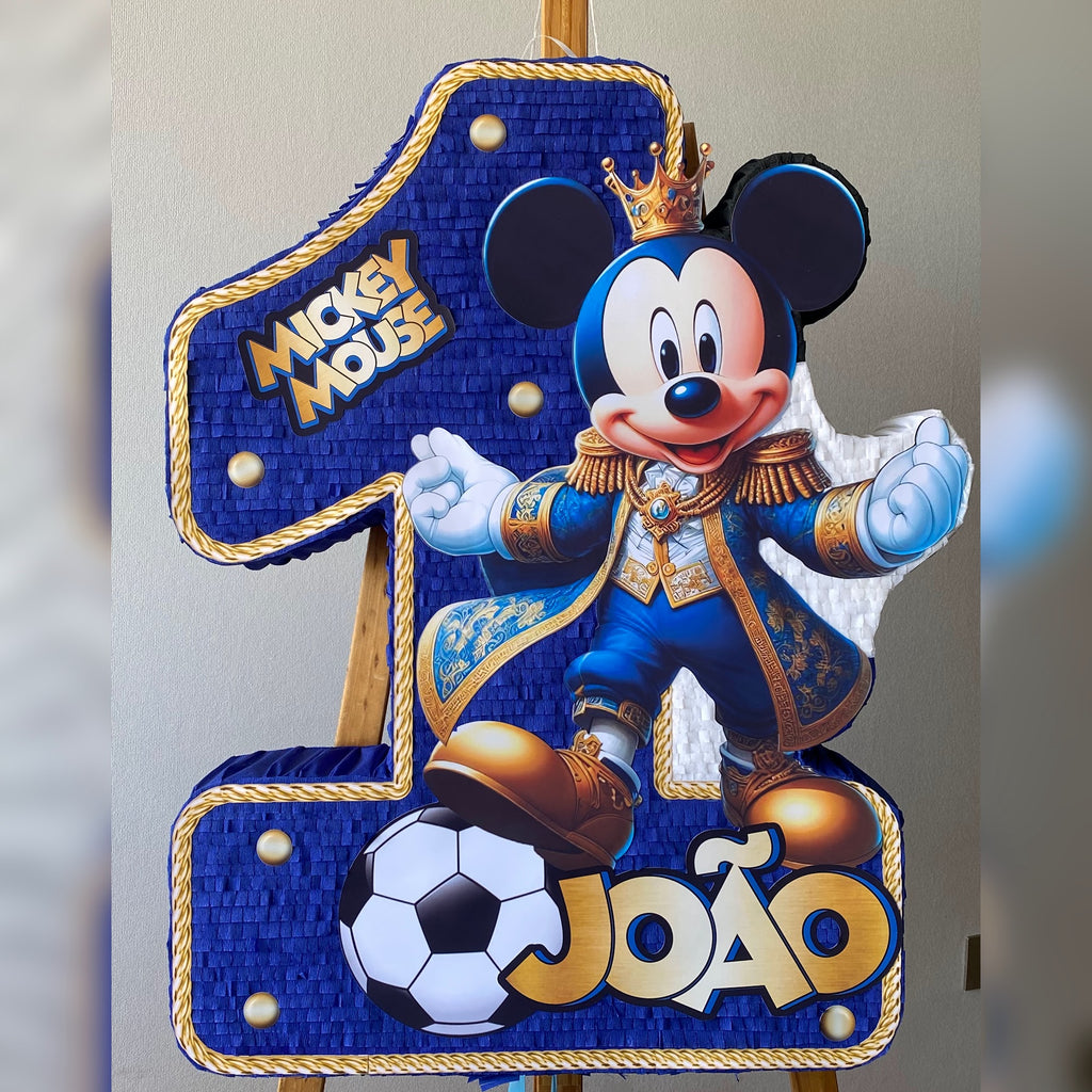 PIÑATA MICKEY REY AZUL FUTBOL 60CM PREMIUM