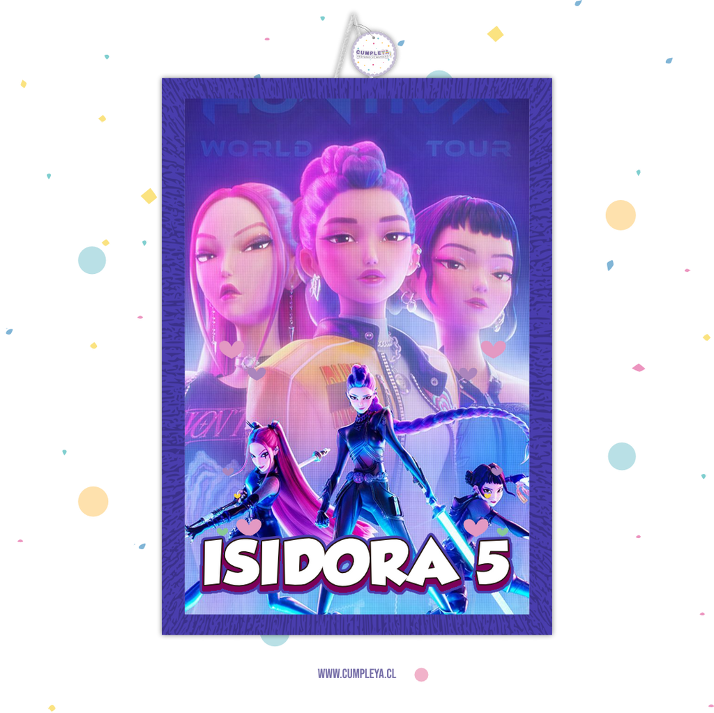 PIÑATA LAS GUERRERAS K-POP RECTANGULAR EXPRÉS 50CM