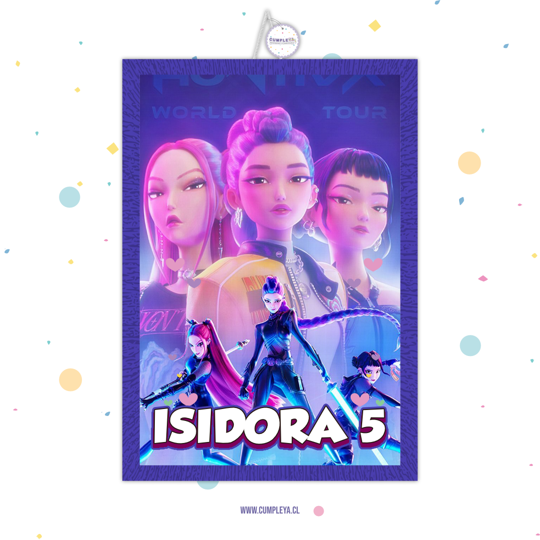 PIÑATA 40 CM RECTANGULAR LAS GUERRERAS KPOP