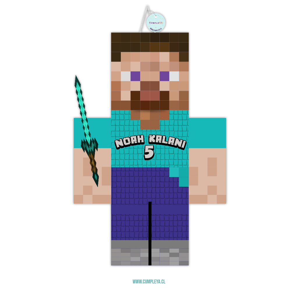 PIÑATA STEVE DE MINECRAFT 40CM PREMIUM