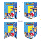 BANDERIN SONIC FELIZ CUMPLEAÑOS