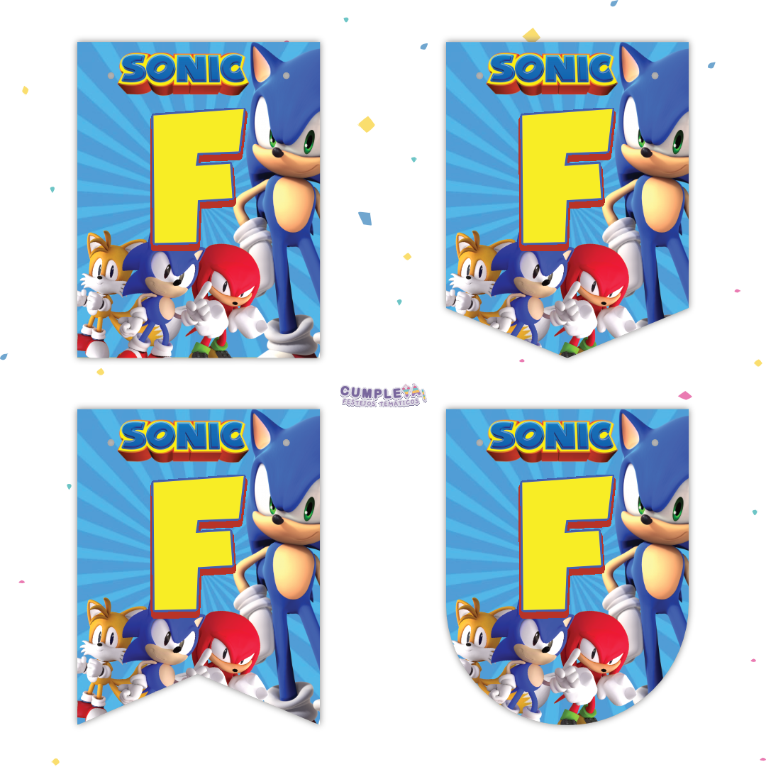 BANDERIN FELIZ CUMPLEAÑOS SONIC