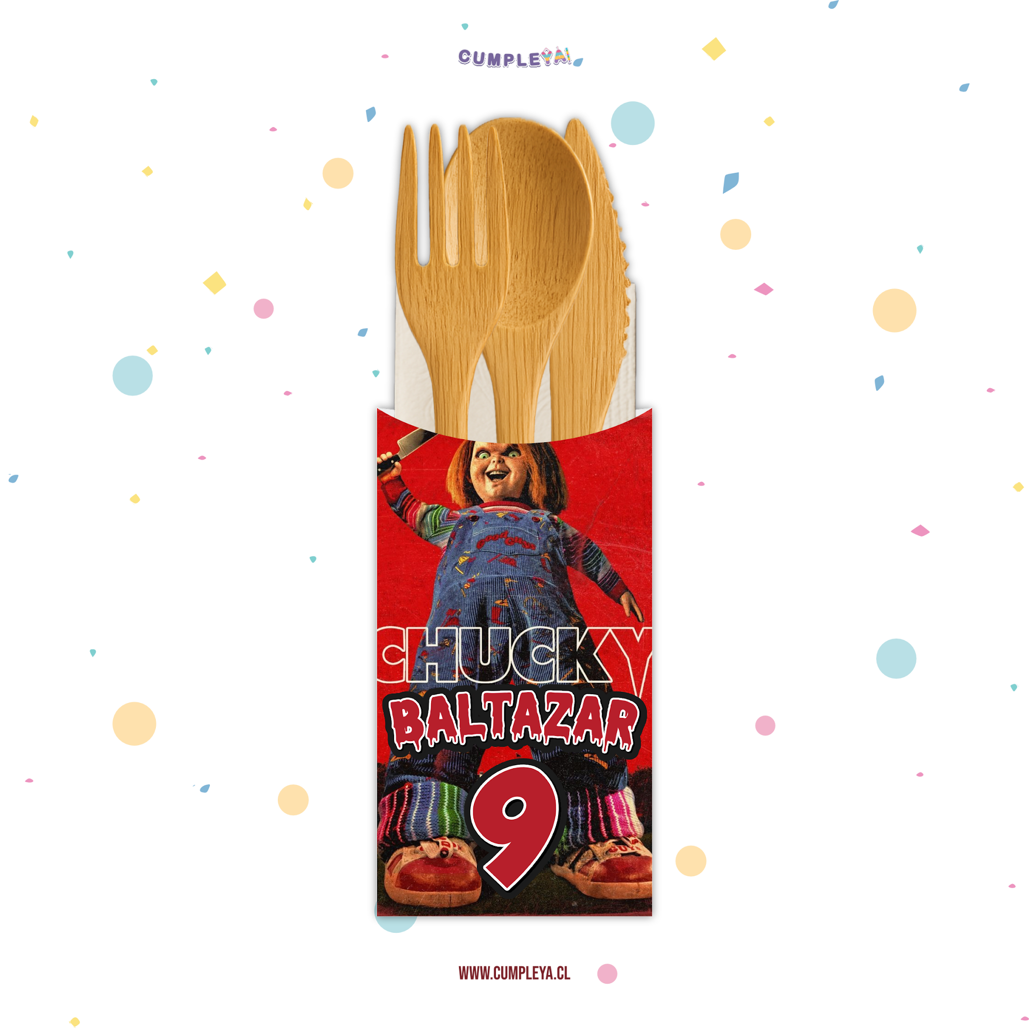 PORTA CUBIERTO CHUKY 7X13CM TEMÁTICO