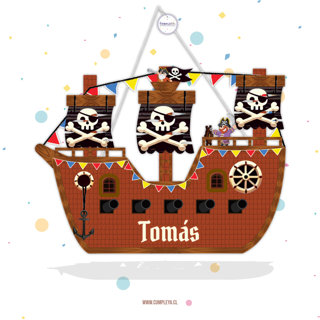 PIÑATA BARCO PIRATA 60CM PREMIUM