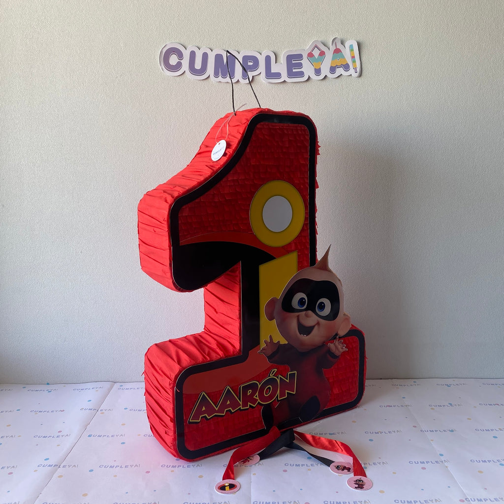 PIÑATA NUMERO 1 JACK DE LOS INCREÍBLES 60CM PREMIUM