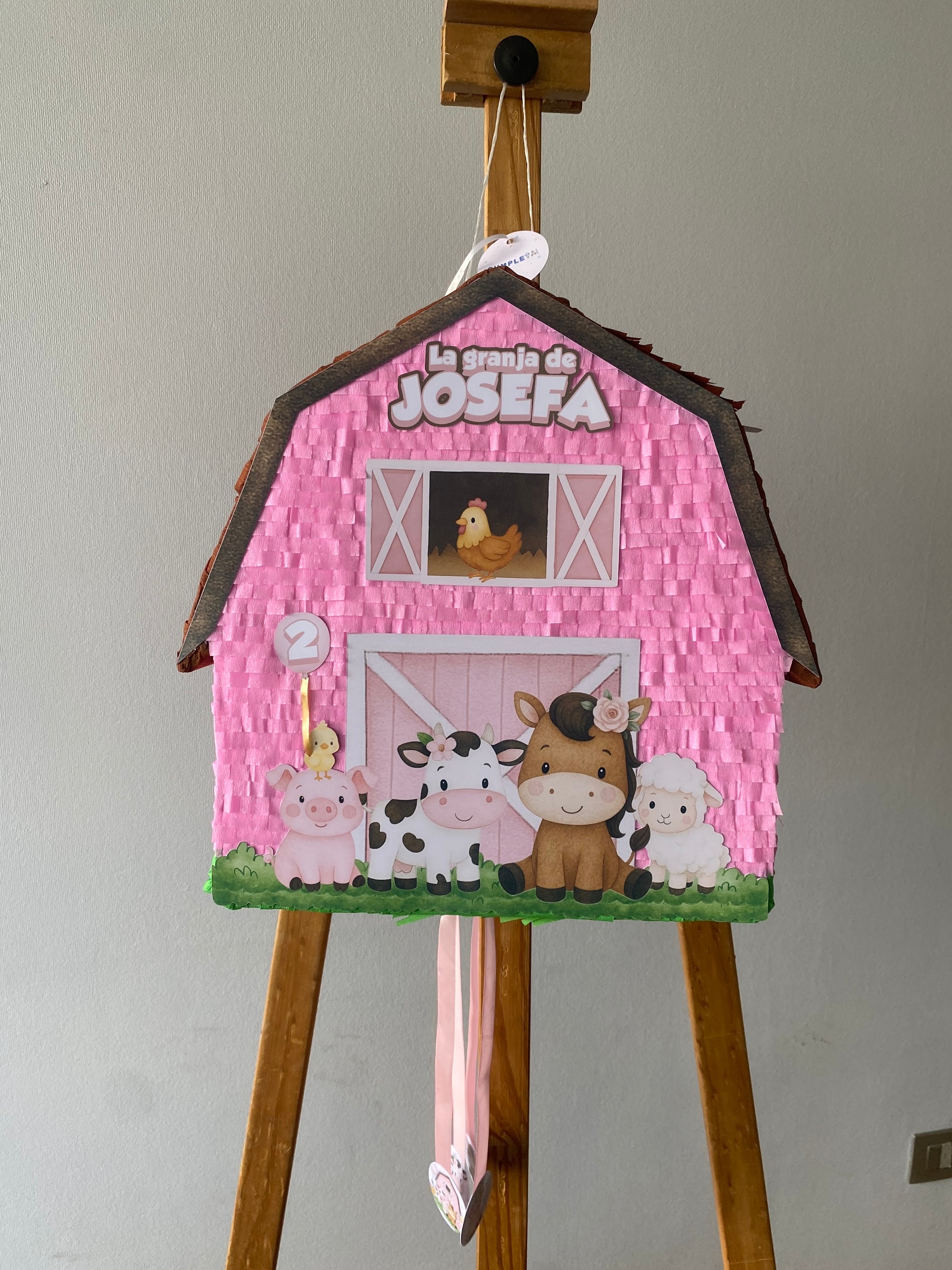 PIÑATA GRANJA ROSADA 40CM PREMIUM